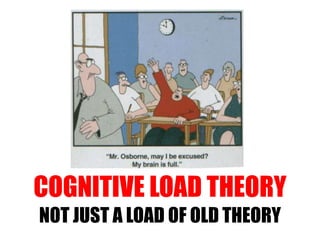 COGNITIVE LOAD THEORY
NOT JUST A LOAD OF OLD THEORY
 
