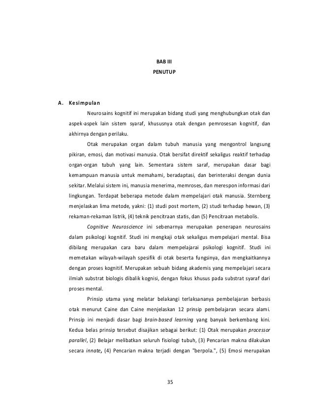 Cognitive Neuroscience Dan Implementasinya Dalam Pembelajaran
