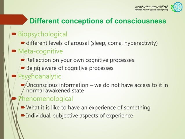 Cognitive psychology of attention and consciousness | PPT