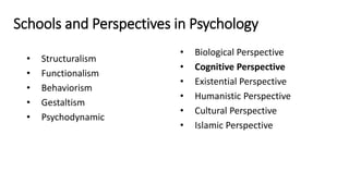 Cognitive perspective in psychology | PPTX
