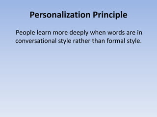 Cognitive principles of instruction (edet 722) ctml | PPTX