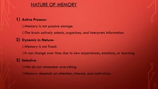 Motivated Memory Comprehensive Overview of Memory: Cognitive Processes, Types, and ...