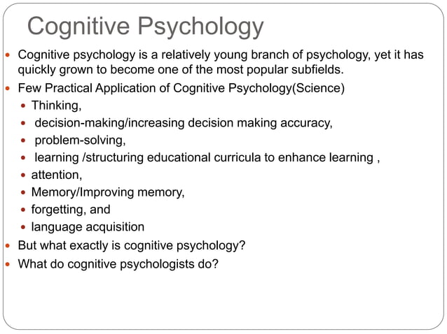 cognitive psychology topics for presentation