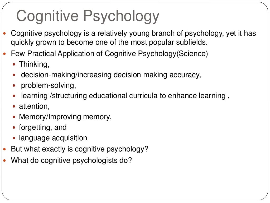 Cognitive psychology introduction