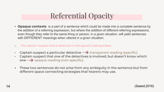 Referring Sentence Cognitive semantics ch11 | PPTX