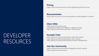 Microsoft Cognitive Services - Anup Reghunathan - Microsoft | PPT
