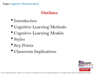 Comprehensive Overview of Cognitive Theory and Learning Styles in ...