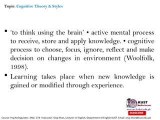 Comprehensive Overview of Cognitive Theory and Learning Styles in ...