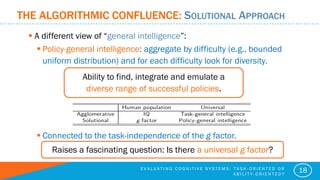 THE ALGORITHMIC CONFLUENCE: SOLUTIONAL APPROACH
 A different view of “general intelligence”:
 Policy-general intelligenc...