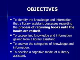 Cognitive task analysis of a library assistant | PPT