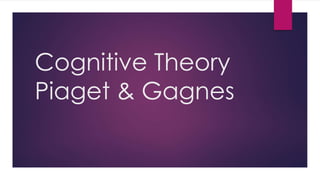 Cognitive Theory
Piaget & Gagnes
 
