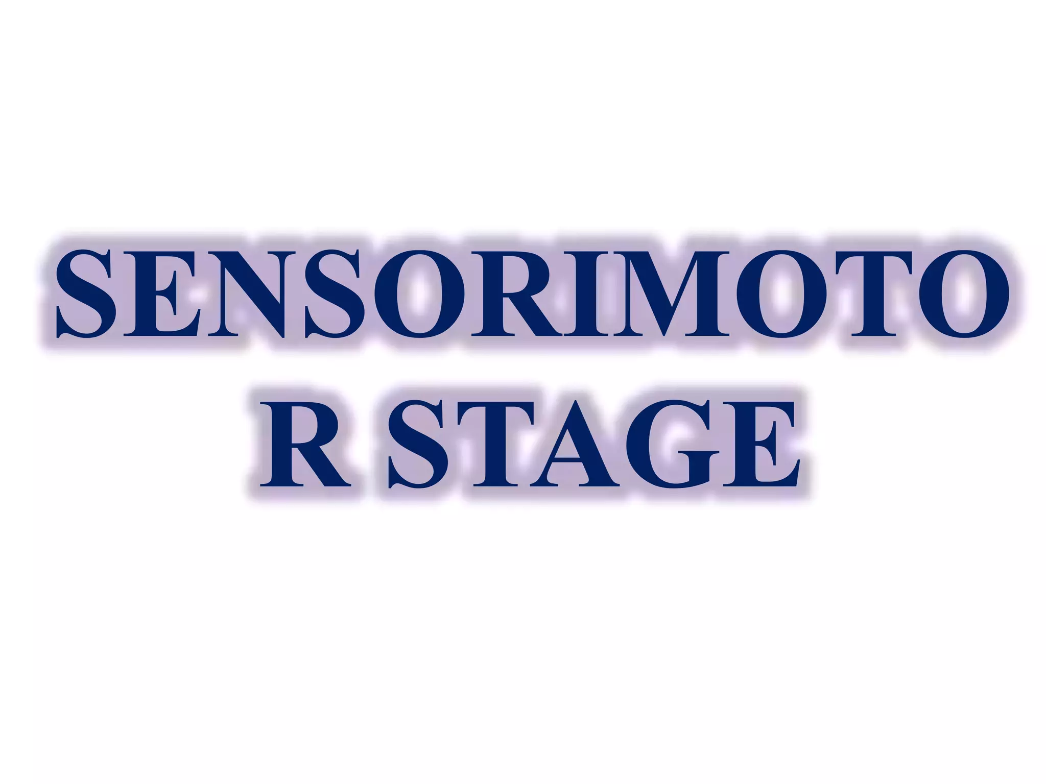 SENSORIMOTO
R STAGE
 