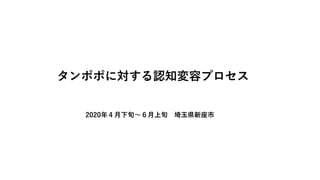タンポポに対する認知変容プロセス
2020年４月下旬～６月上旬 埼玉県新座市
 
