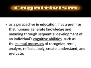 Cognitivism philosophy of education clearance