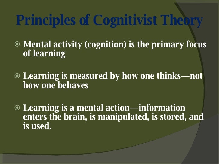 Principles Of Cognitivism 2024 favors