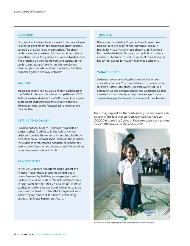 Cognizant Sustainability Report 2012