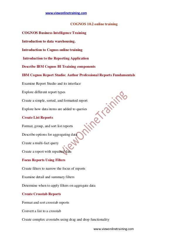 cognos-online-training