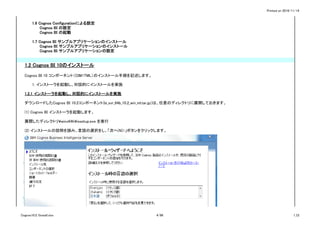 Printed on 2016/11/14
1.6 Cognos Configurationによる設定
Cognos BI の設定
Cognos BI の起動
1.7 Cognos BI サンプルアプリケーションのインストール
Cognos BI サンプルアプリケーションのインストール
Cognos BI サンプルアプリケーションの設定
1.2 Cognos BI 10のインストール
Cognos BI 10 コンポーネント（CIM1TML）のインストール手順を記述します。
1. インストーラを起動し、対話的にインストールを実施
1.2.1 インストーラを起動し、対話的にインストールを実施
ダウンロードしたCognos BI 10.2コンポーネント(bi_svr_64b_10.2_win_ml.tar.gz)は、任意のディレクトリに展開しておきます。
(1) Cognos BI インストーラを起動します。
展開したディレクトリ¥winx64h¥issetup.exe を実行
(2) インストールの説明を読み、言語の選択をし、「次へ(N)>」ボタンをクリックします。
Cognos10.2.1Install.xlsx 4/86 1_CI
 
