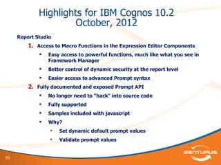 IBM Cognos 10.2 Dynamic Cubes Deeper Dive | PDF