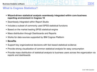 Predictive Analytics with IBM Cognos 10 | PDF