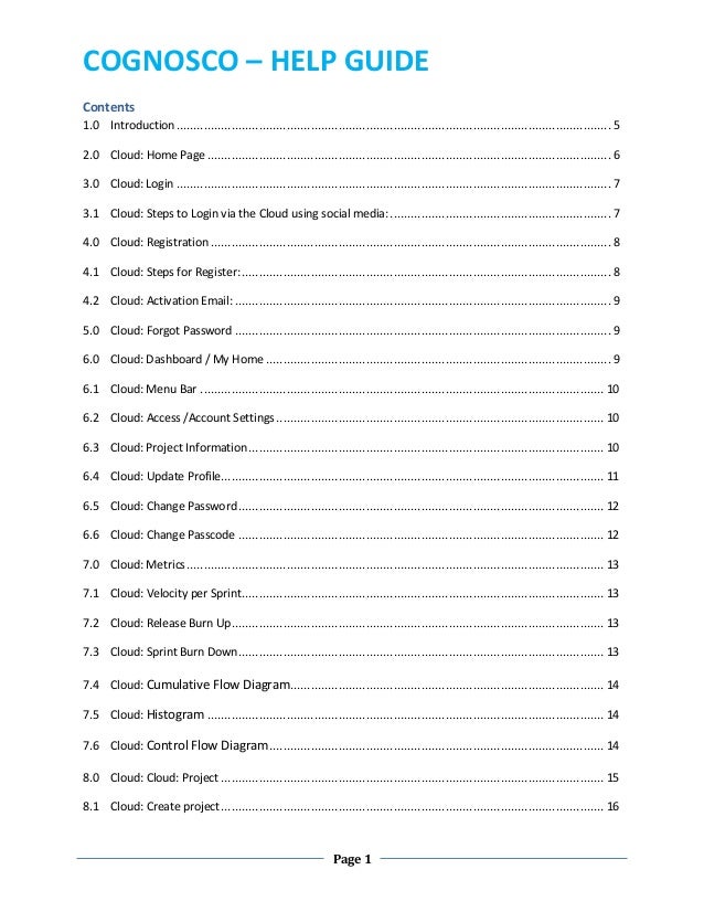 Cognosco User Guide