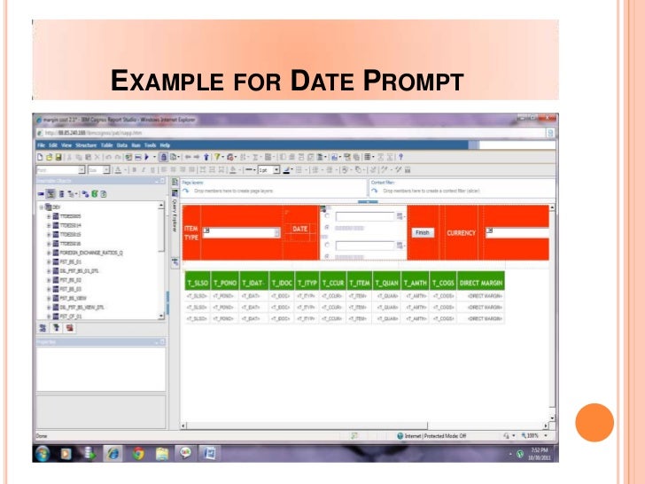 cognos demo cognos chart types