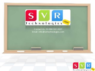 Contact Us: 91-988 502 2027
Email: info@svrtechnologies.com

 