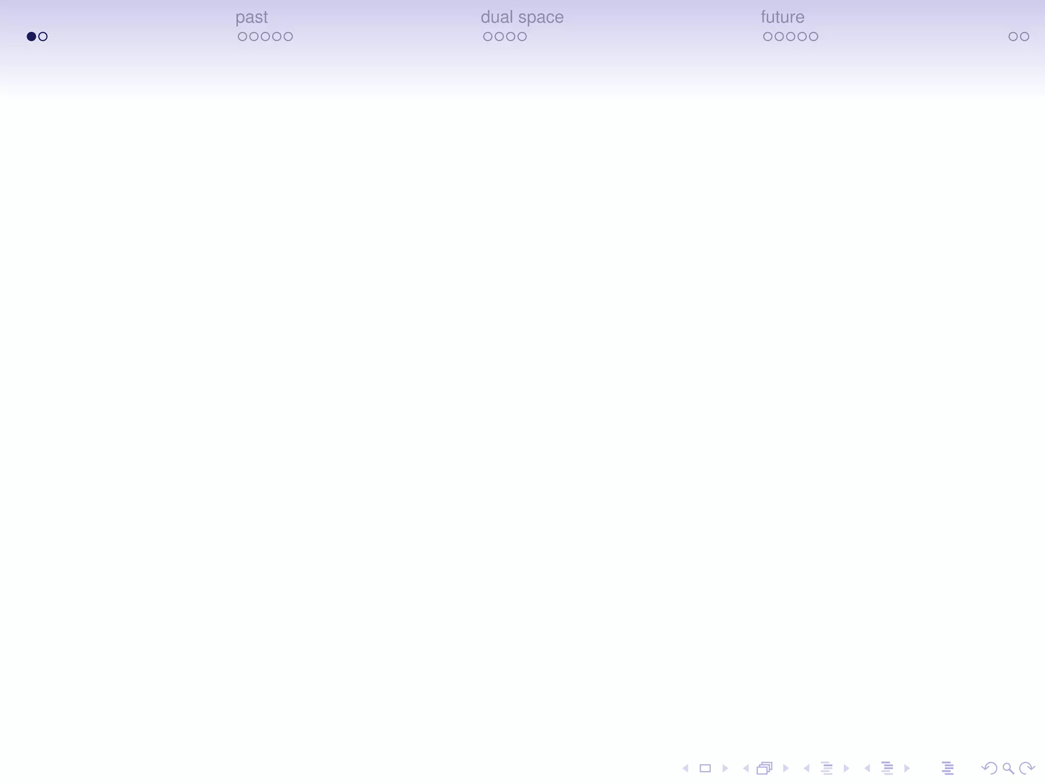 past dual space future
 