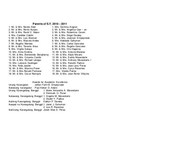 closing program sample