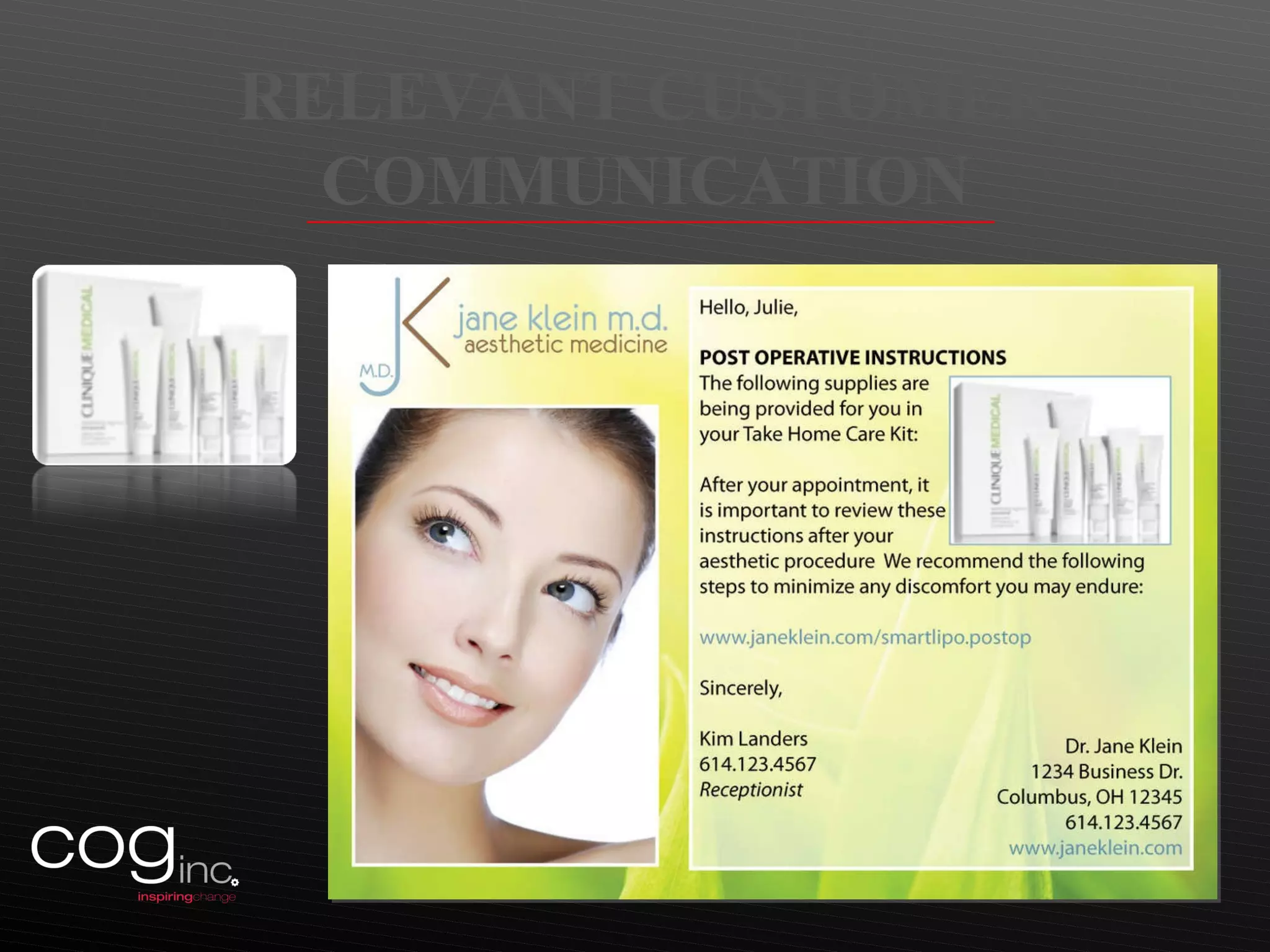 RELEVANT CUSTOMER COMMUNICATION 