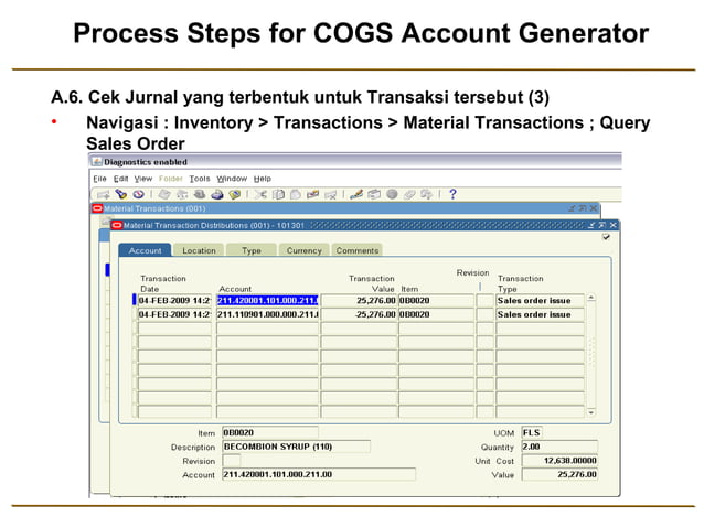 COGS Account Generator Workflow Customization | PPT | Business and Finance