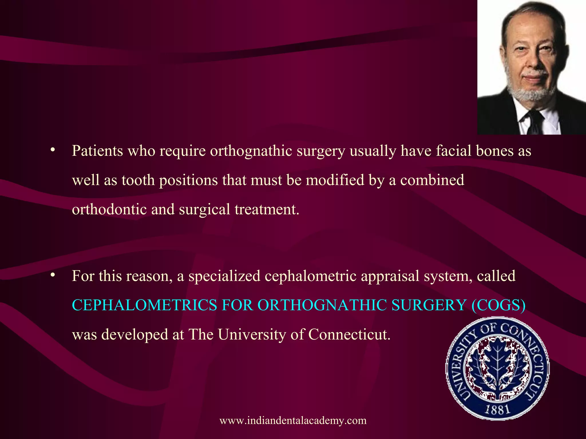COGS analysis (Cephelometrics for orthognathic surgery) / fixed