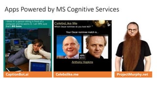 Apps Powered by MS Cognitive Services
 