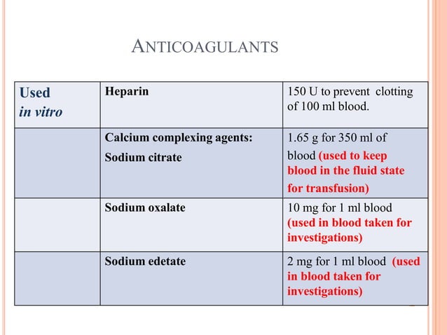 Cogulants and anti coagulants | PPTX | Blood Disorders | Diseases and ...