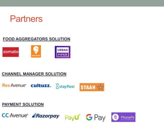 Partners
CHANNEL MANAGER SOLUTION
PAYMENT SOLUTION
FOOD AGGREGATORS SOLUTION
 