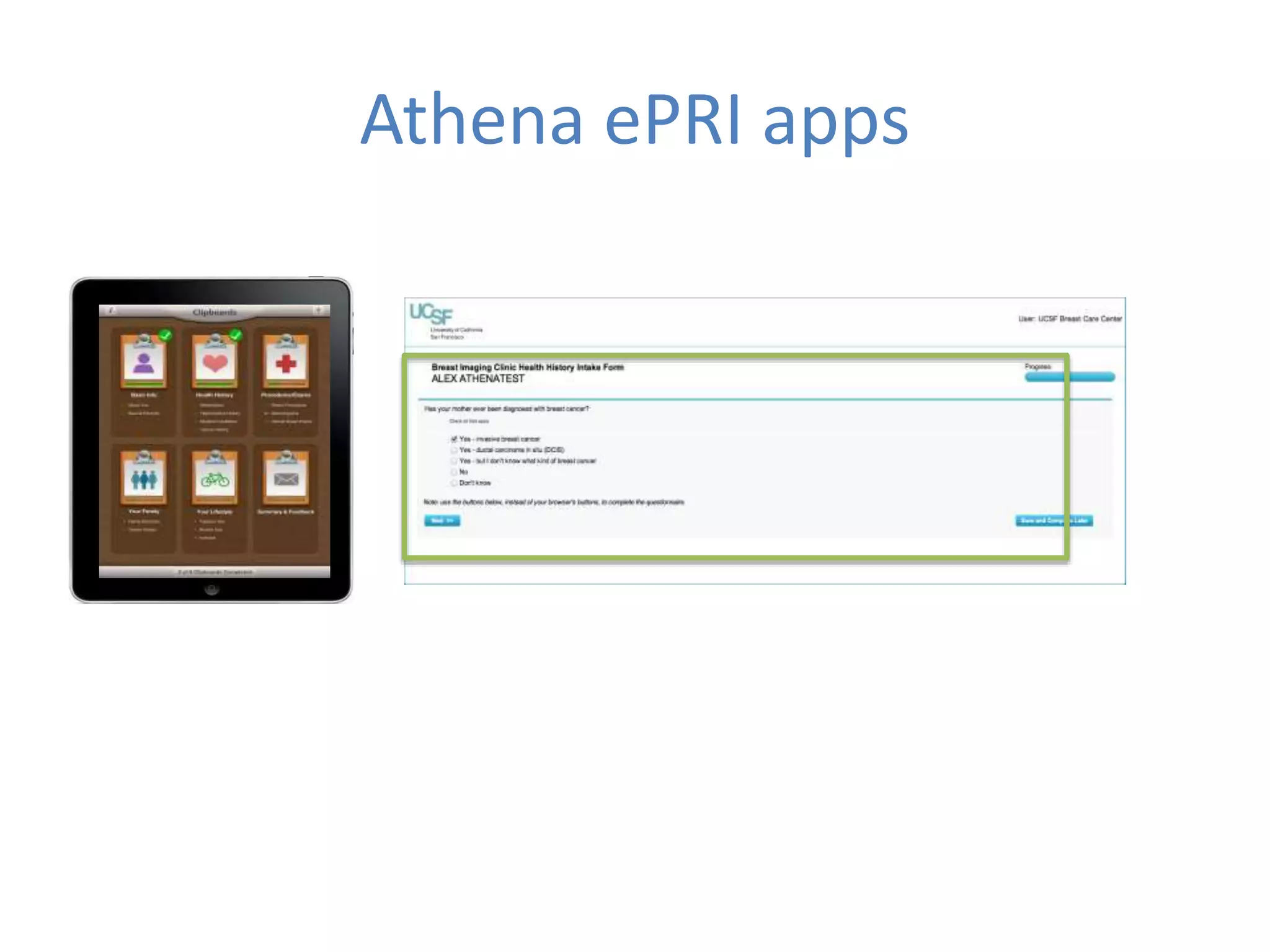 Athena ePRI apps
 