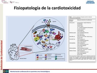 Monitorización cardiovascular en pacientes onco-hematológicos
Fisiopatología de la cardiotoxicidad
DefinicióndeCardiotoxic...