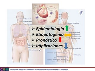 Estrategias de prevención y tratamiento de cardiotoxicidad: insuficiencia cardiaca e hipertensión
➢ Epidemiología
➢ Etiopa...