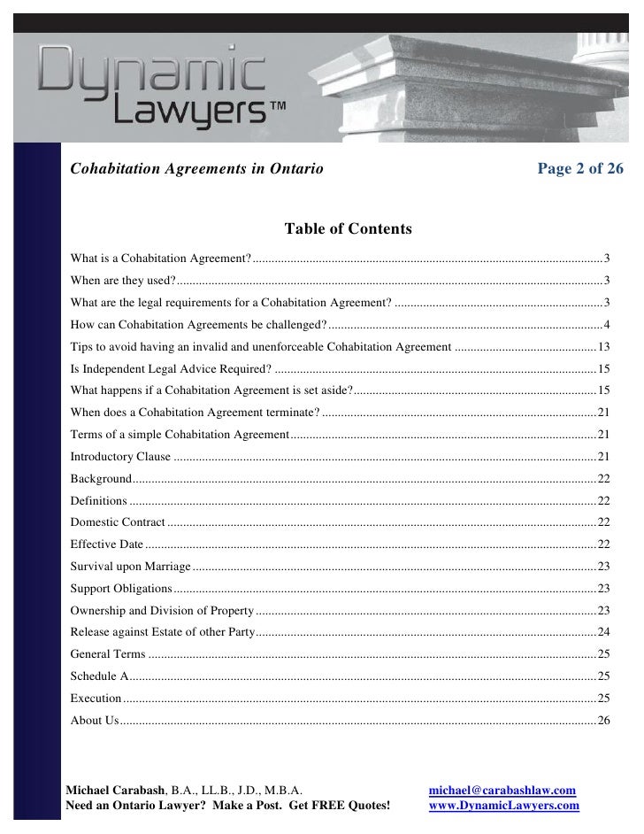 cohabitation agreement sample