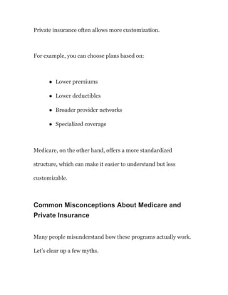 Medicare vs Private Health Insurance: Cost, Coverage, and Choosing the ...