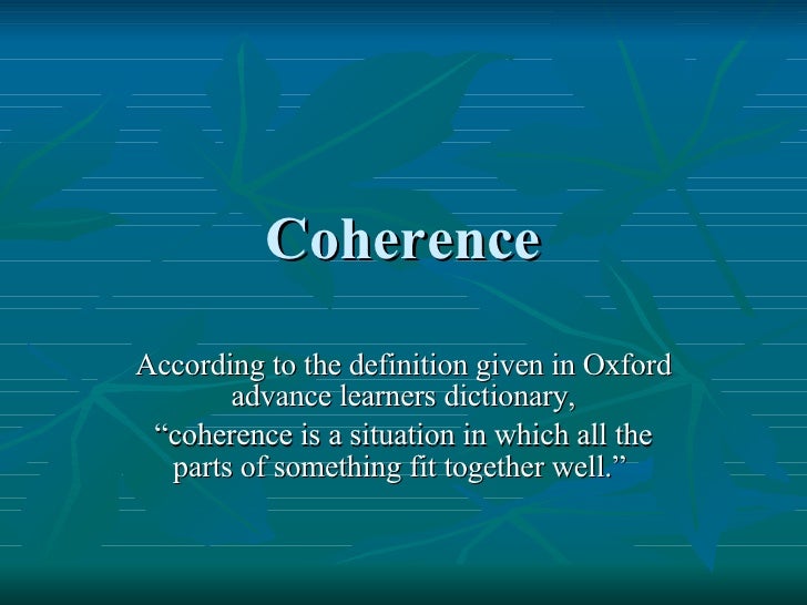 Coherence
