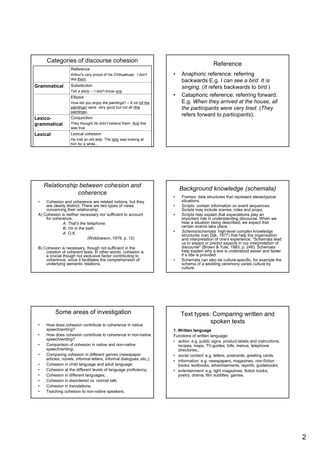 Coherence and cohesion | PDF