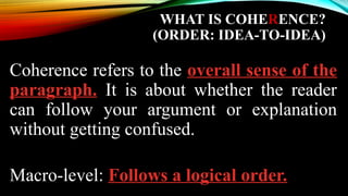 Confusing Paragraph COHERENCE AND COHESION.pptx FOR GRADE 11 LEARNERS | PPTX