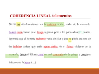 Coherencia lineal Literatura | PPTX