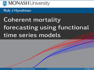 Coherent mortality
forecasting using functional
time series models
Coherent mortality forecasting 1
Rob J Hyndman
Australia: cohort life expectancy at age 50
 
