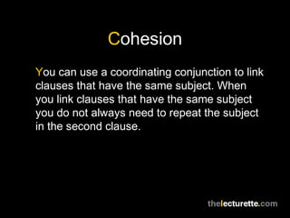 Cohesion: making connections between speech and writing | PPT