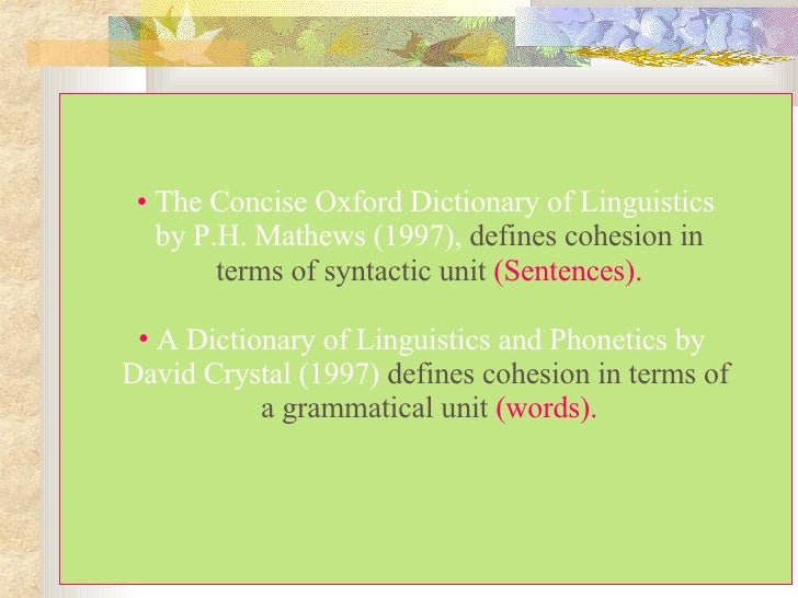 cohesion and coherence examples spoken discourse