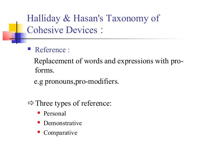 halliday and hasans cohesion in english english language essay Academiaedu is a platform for academics to share research papers. halliday and hasans cohesion in english english language essay Academiaedu is a platform for academics to share research papers.