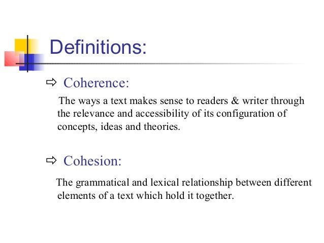 Four ways in which cohesion is