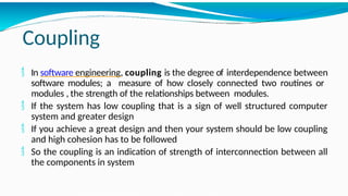 cohesion and coupling in software engineering | PPTX